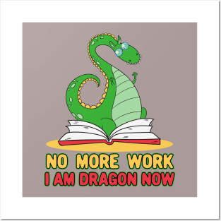 Funny book lovers gifts no book worm i am dragon book shirt Posters and Art